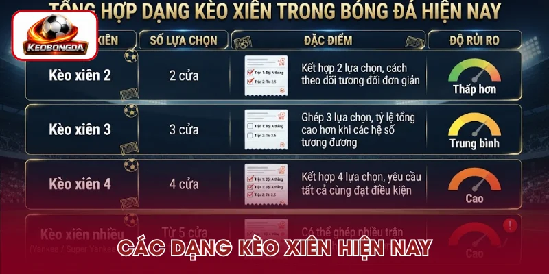 Tổng hợp dạng kèo xiên trong bóng đá hiện nay