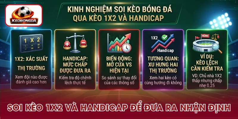 Kinh nghiệm soi kèo bóng đá kết hợp 1X2 và Handicap