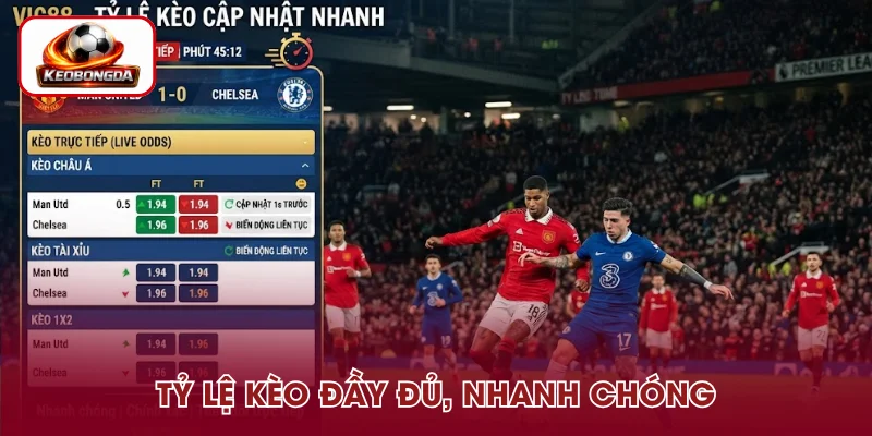 Tỷ lệ kèo cập nhật tức thì